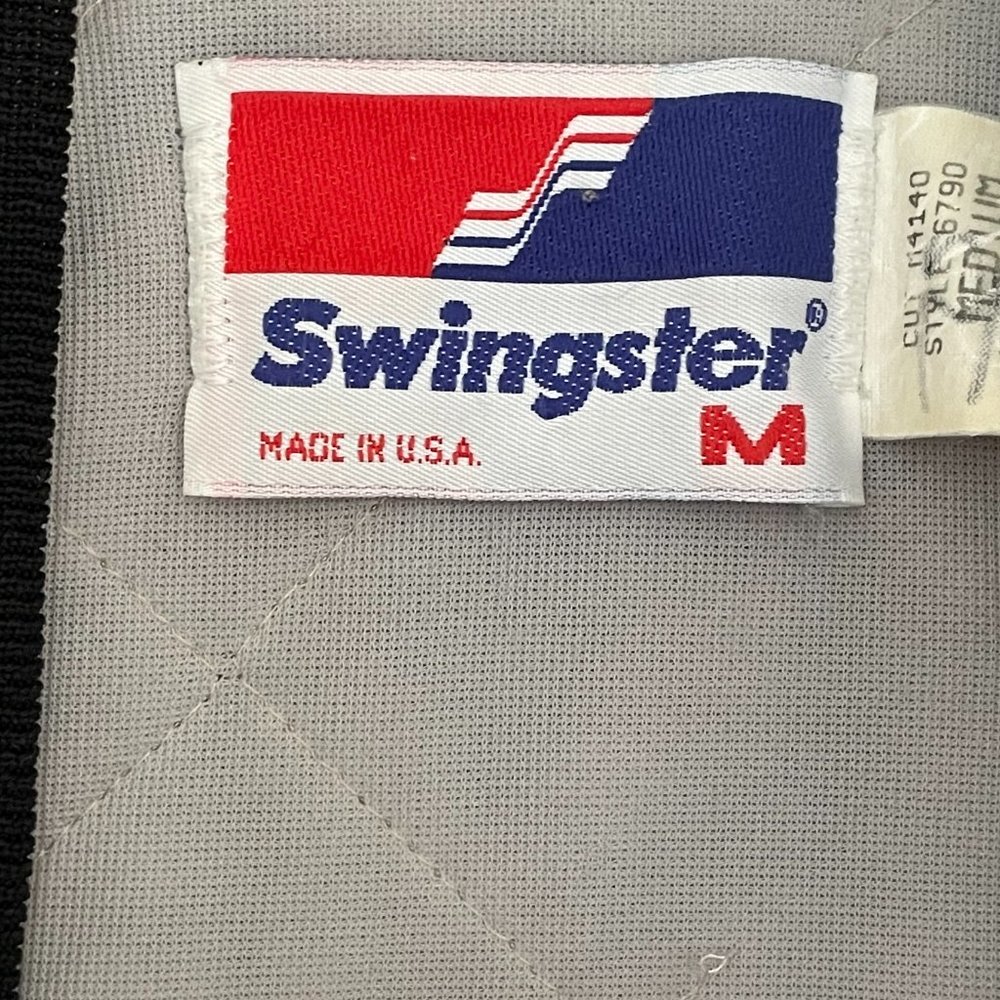 Vintage SWINGSTER CHICAGO WHITE SOX Men's M Black Satin Snap Coat Jacket USA - Picture 4 of 9